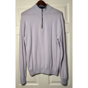 Greyson Sweater Men's M Purple Sebonack‎ Wool Cashmere Golf 1/4 Zip